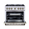 Forno Ambassador 36" Dual Fuel Range in White, 6 Sealed Burners, 5.2 cu.ft. Oven - FFSGS6199-36CPWHT | Cuisiniere double combustible Ambassador de 36 po, blanche, 6 bruleurs scelles, 5,2 pi³ – FFSGS6199-36CPWHT