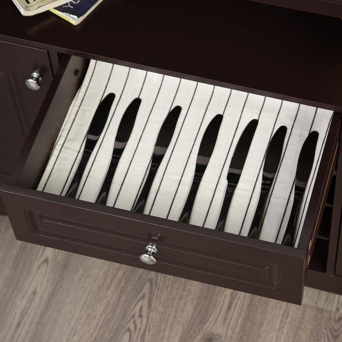 HOMCOM Sideboard Buffet Credenza Storage Cabinet with Drawer Wine Rack