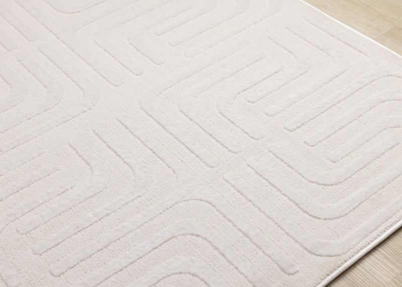 Leonardo Cream Beige Oriental Trellis Pattern Rug, 5'3\" x 7'7\" Indoor Area Rug