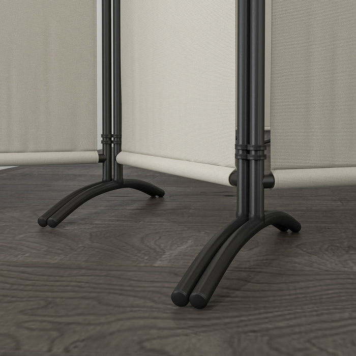 Outsunny Room Divider, 5.6ft Folding Privacy Screen, Cream White