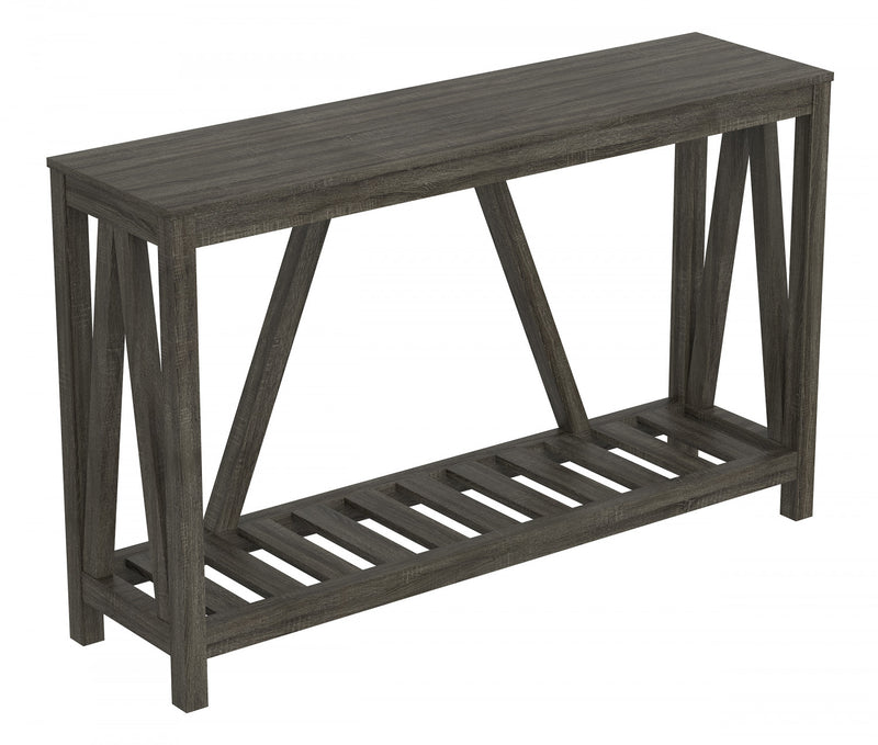 52” Console Table With 1 Shelf - Dark Grey