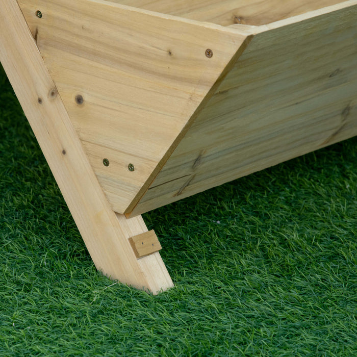 Outsunny Raised Garden Bed Wood, Freestanding Planter Stand With 5 Planting Boxes And 4 Hooks, Good For Herbs, Flowers, Or Vegetables In Patio Balcony Indoor Outdoor