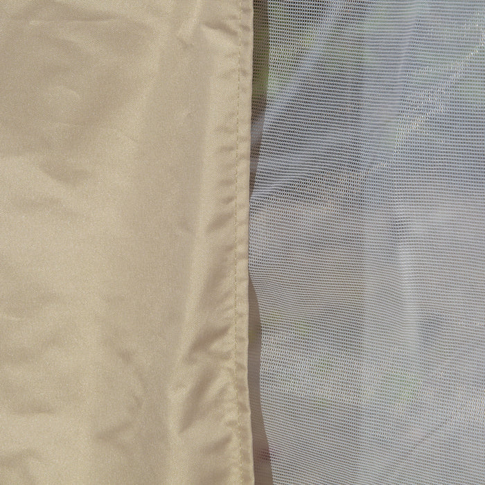 Outsunny 11' X 11' Steel Gazebo Canopy Party Tent Shelter With Double Roof, Netting Sidewalls, Corner Curtains, Beige