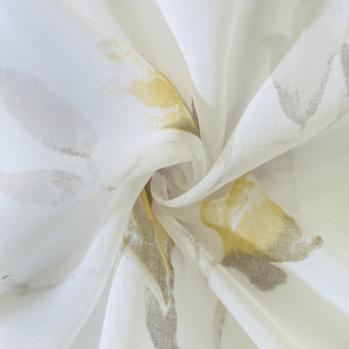 Habitat Symphony Yellow Sheer Grommet Curtain Panel - 52 x 63