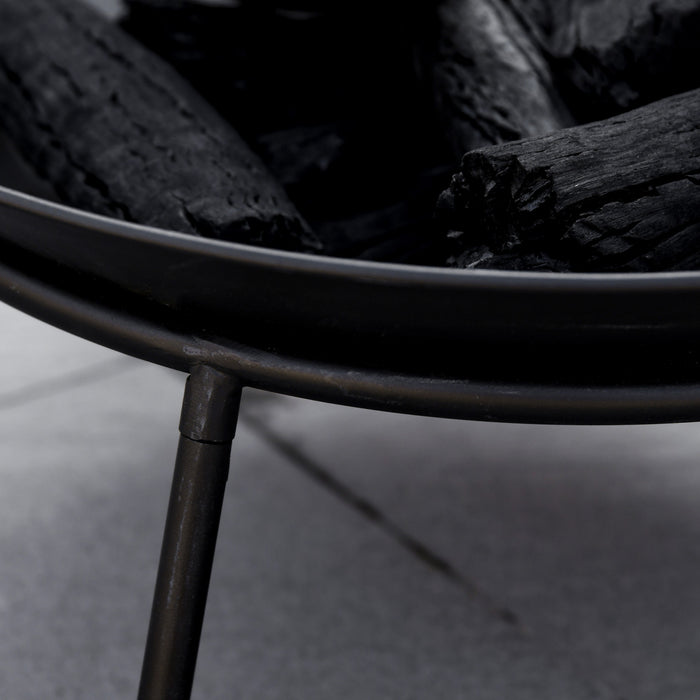 Outsunny Fire Pit, Portable Firepit With Poker, Black