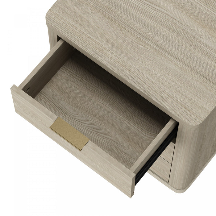 Evelyn Modern 20\" Nightstand in Natural (3-Drawer) - Set of 2