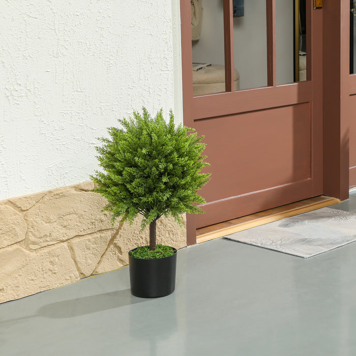HOMCOM Decorative Artificial Plants, Fake Plants for Home, Green