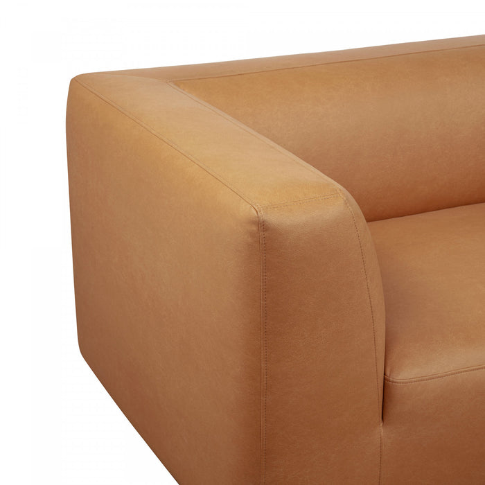 Lukas Contemporary Modern 118\" Right-Facing 2-Piece Sectional Sofa in Camel