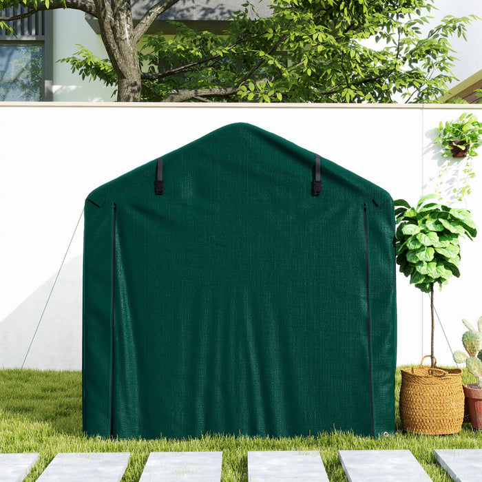 Outsunny Outdoor Shelter, Motorcycle Tent W/roll-up Door, Dark Green