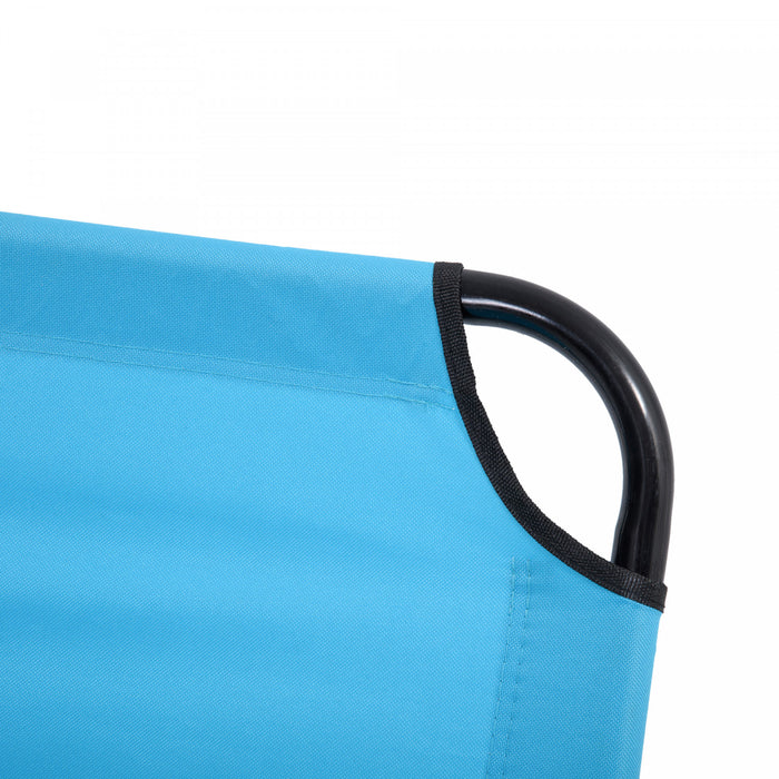 Outsunny Folding Lounge Chair, Tanning Chair W/ Adjustable Back, Sky Blue