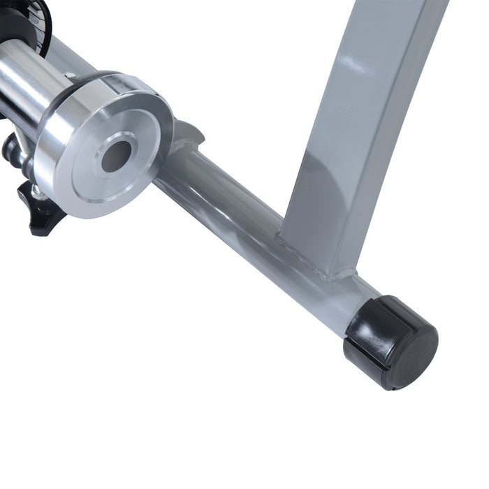 Soozier Foldable Indoor Bike Trainer, Stationary Bicycle Stand For Riding Exercise, 26-28\" & 700c Wheels, Silver