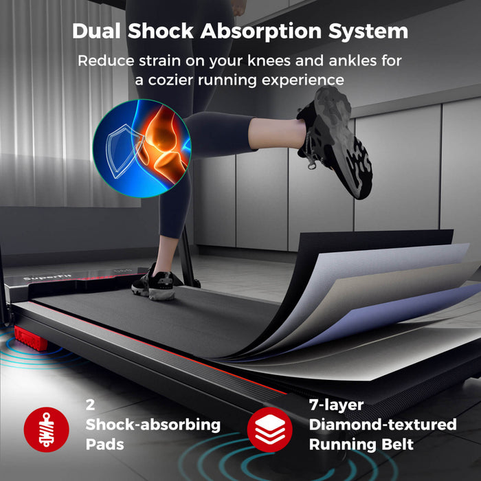 Costway 3 In 1 Folding Treadmill With Remote Control Led Display And App For Home Red