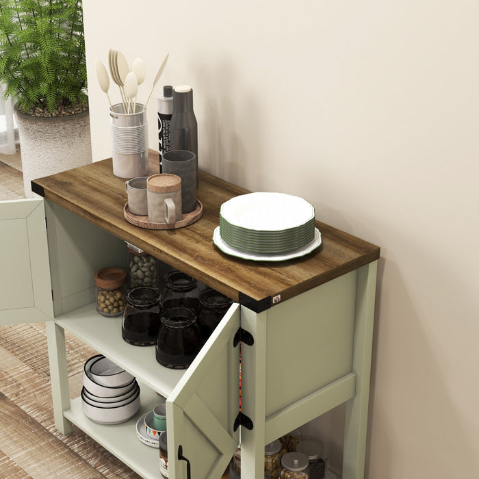 HOMCOM Kitchen Sideboard with Storage Cabinet, Bottom Shelf, White