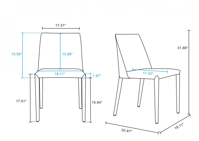 Paris Modern 8-Piece Dining Chair Set in Coral