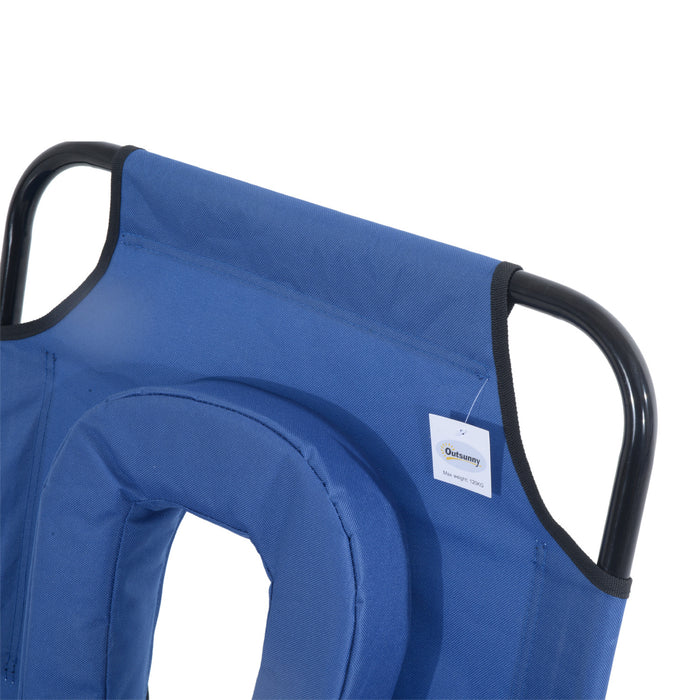 Outsunny Adjustable Outdoor Lounge Chair, Blue