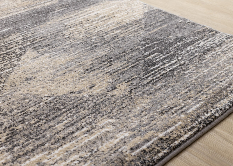 Dayton Grey Beige White Distressed Diamond Pattern Rug, 6'7\" x 9'10\" Indoor Area Rug