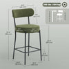 HOMCOM Modern Bar Stools Set of 2 27" Counter Height Barstools, Green