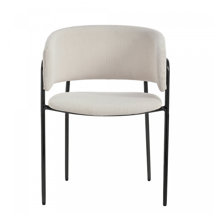 Ethan Set of 2 Modern Corduroy Upholstery Side Chair with Angled Legs and Adjustable Feet,Beige Dining Chair