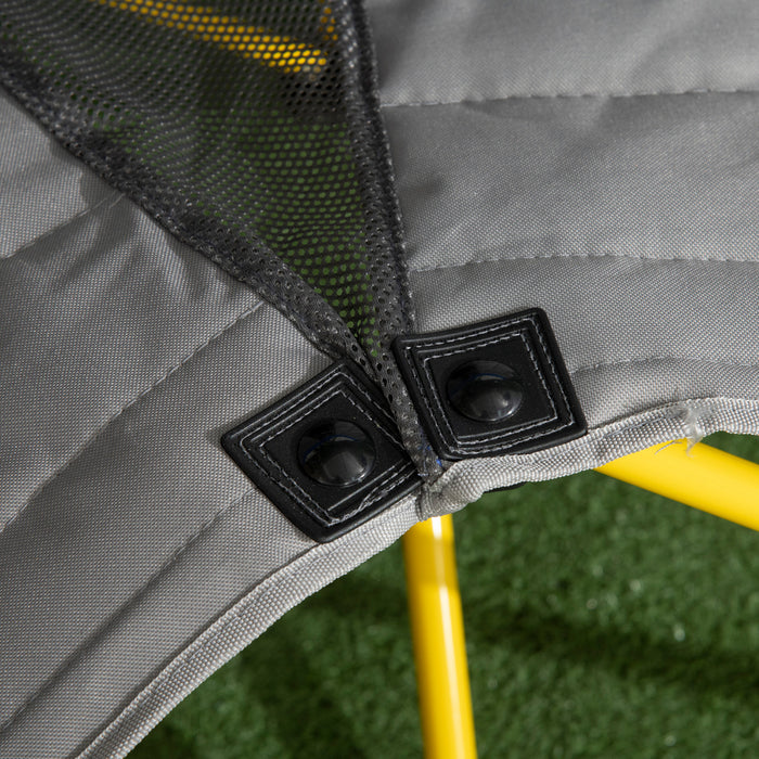 Outsunny 62\" W Double Seat Camping Chair Folding Lawn Loveseat w/ Storage Pocket & Cup Holder Compact in a Bag for Outdoor, Beach, Picnic, Hiking, Travel, Blue