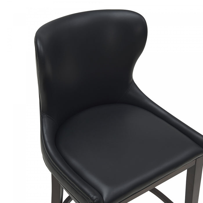 Blair Modern Wood Upholstered Counter Stool in Black - Set of 3 Bar Stool