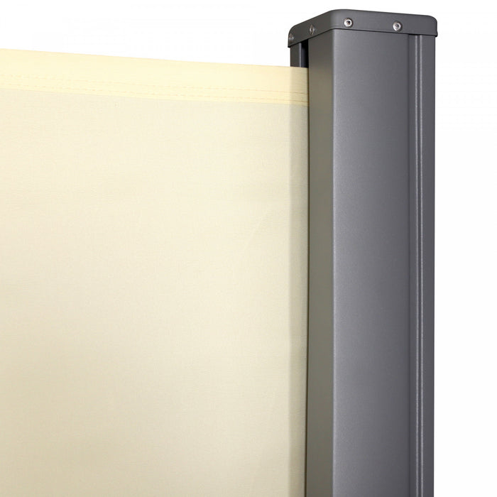 Outsunny 118\" X 71\" Retractable Side Awning Folding Privacy Screen Cream