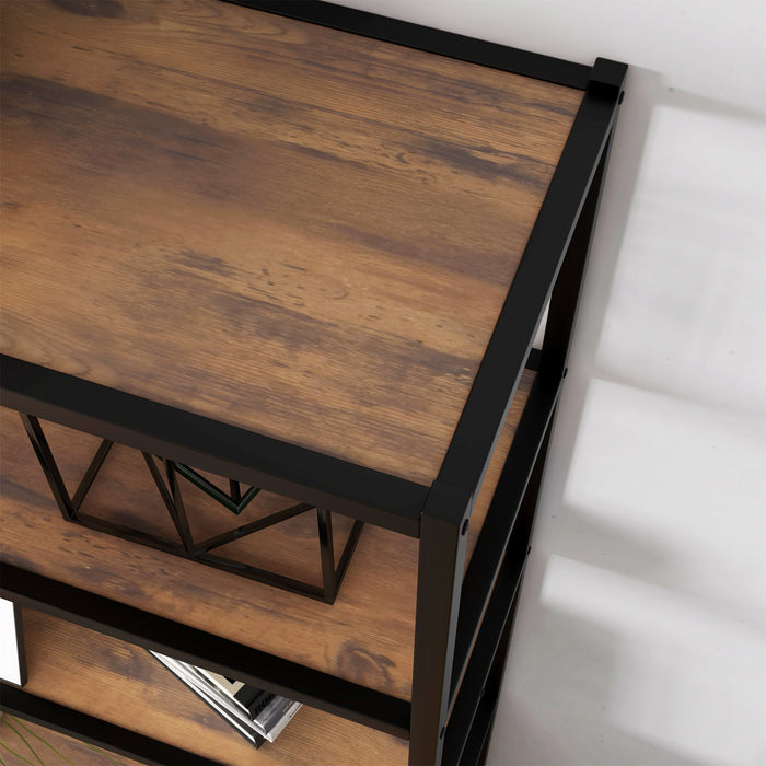 HOMCOM Storage Cabinet with 3 Open Shelves Cupboard for Livingroom Bedroom