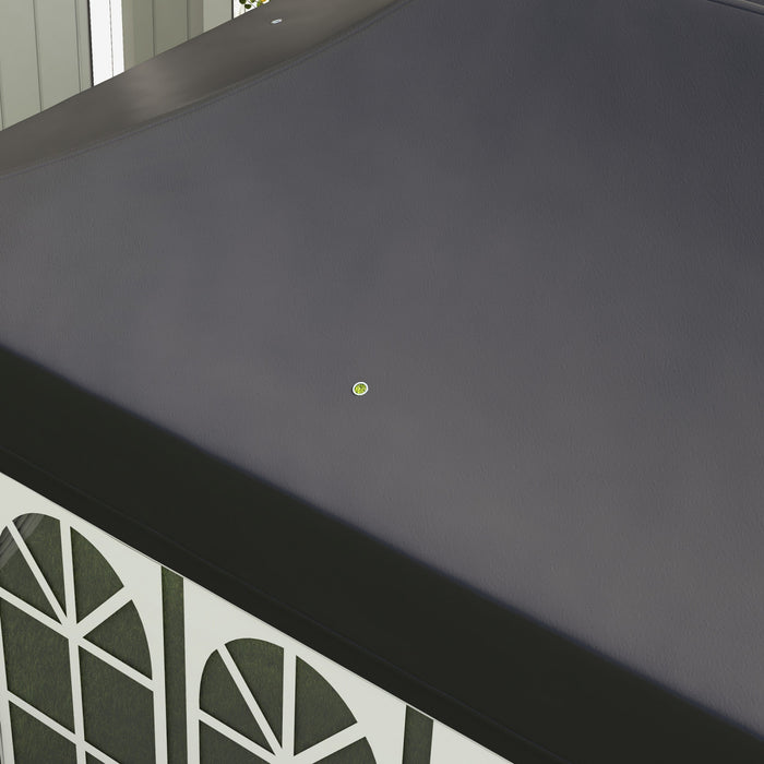 Outsunny 10 X 20ft Pop Up Canopy Tent With 6 Removable Sidewalls, Height Adjustable Large Instant Shelter With 4 Windows, Carry Bag, 6 Sand Bags For Outdoor, Garden, Patio, Grey