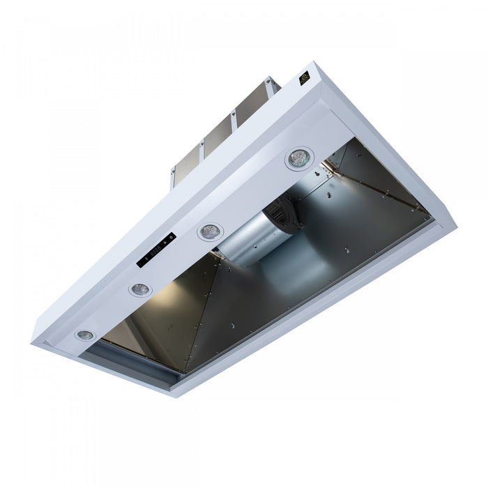 Forno Ambassador 48\" Range Hood, White, 304 CFM, 3 speeds, Remote Control - FRHWM5099-48CPWHT