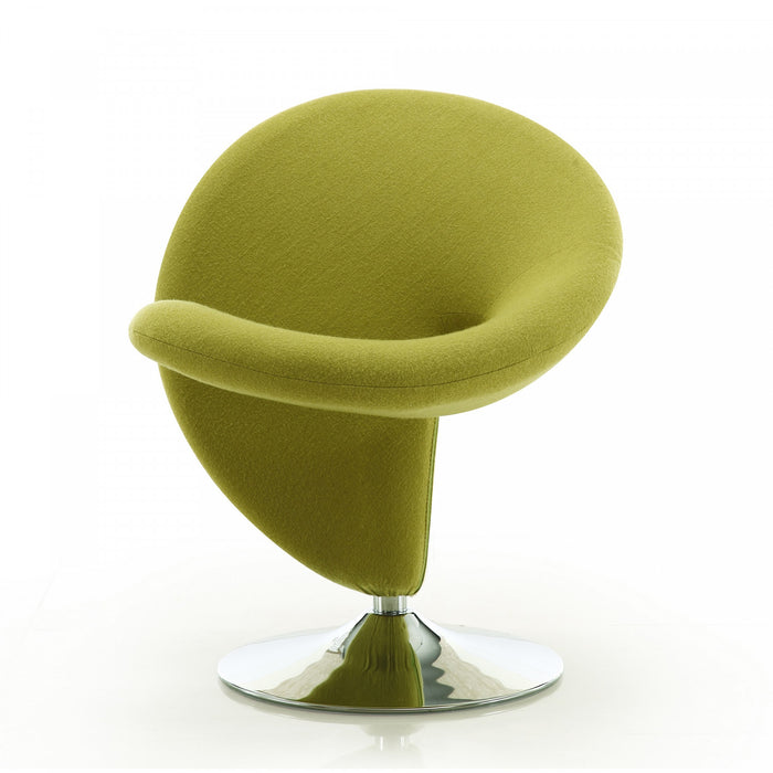 Curl Modern Wool Blend Swivel Lounge Chair in Green - Set of 2