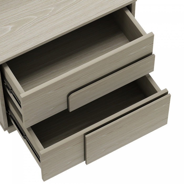 Horizon Modern 22\" Nightstand in Whitewashed Oak (2-Drawer) - Set of 2