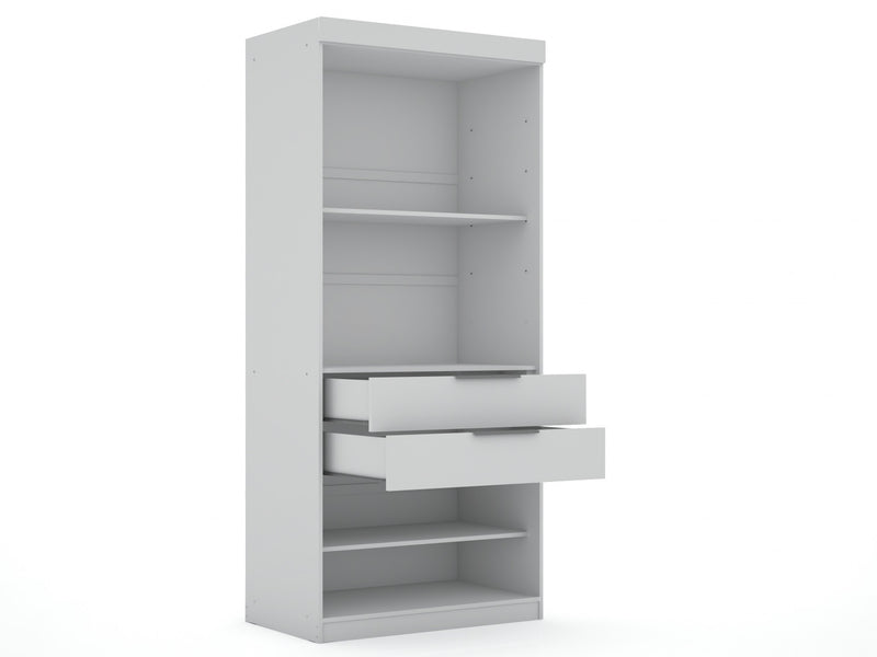 Mulberry Contemporary Modern 13-Piece Wardrobe Closet in White