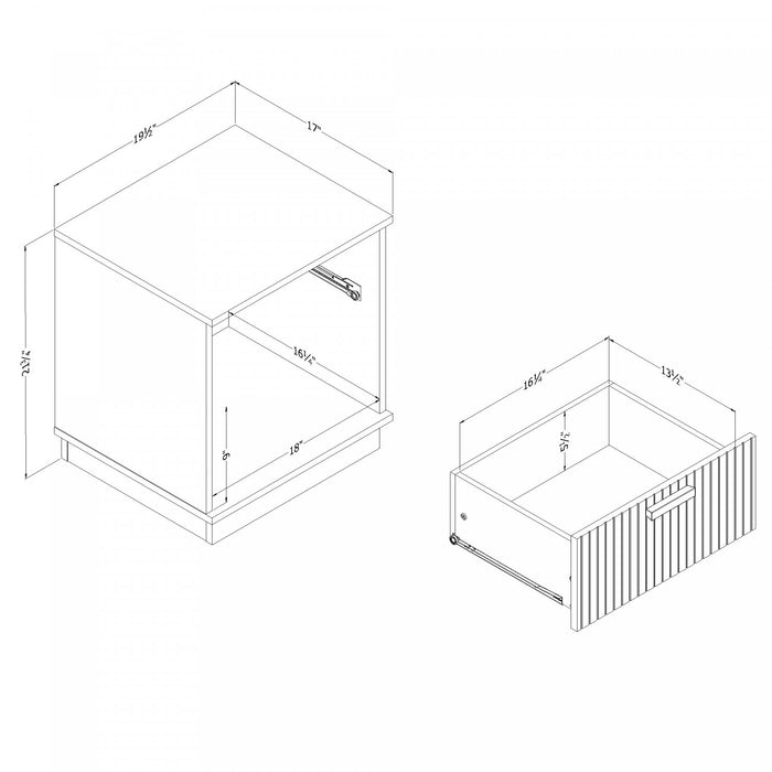 Noah 1-Drawer Nightstand Bleached Oak - South Shore