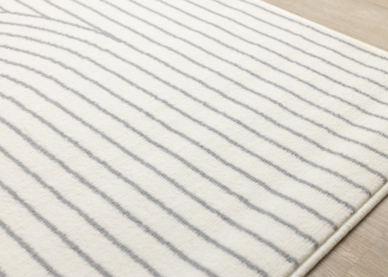 Forte White Grey Curved Arches Indoor Area Rug - 5'3\" x 7'5\"