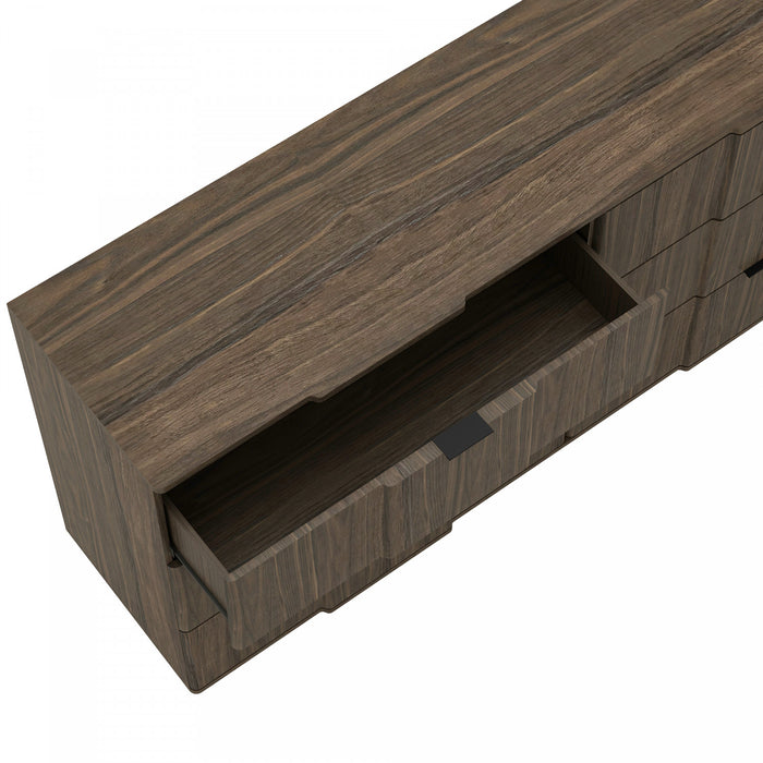 Clive Mid-Century Modern 72\" Dresser in Walnut (6-Drawer)