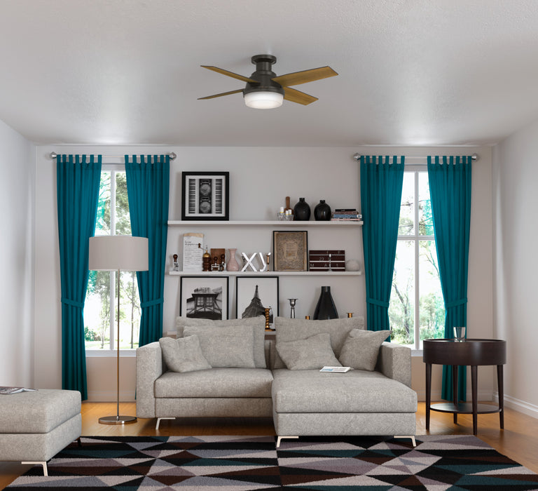 Dempsey Low Profile Ceiling Fan with Light Fixture - Bronze