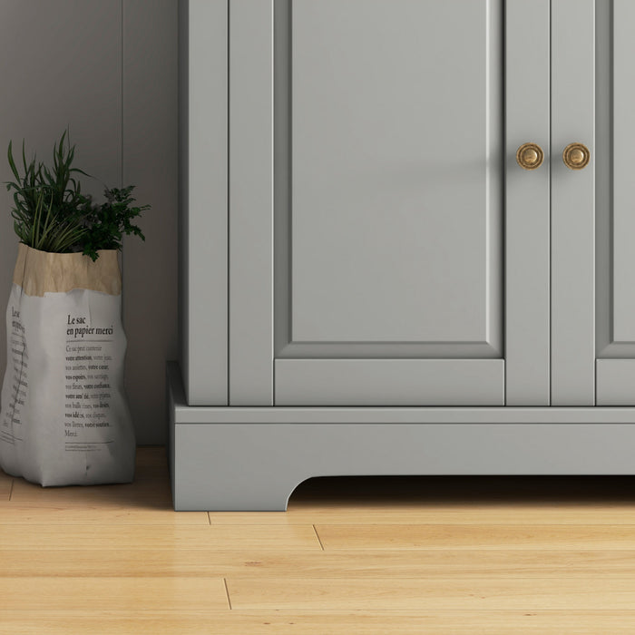 HOMCOM Sideboard Buffet Cabinet, Kitchen Cabinet with 2 Drawers, Grey