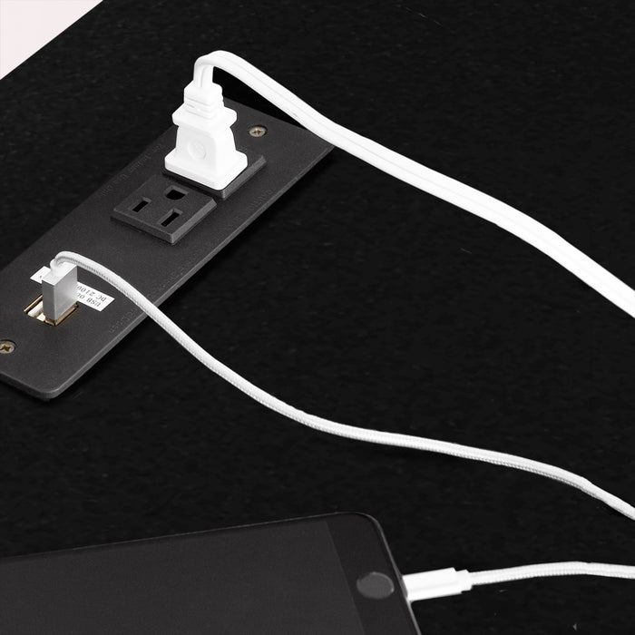 Axess Office Desk with Keyboard Tray and Drawer with USB Port Pure Black - South Shore