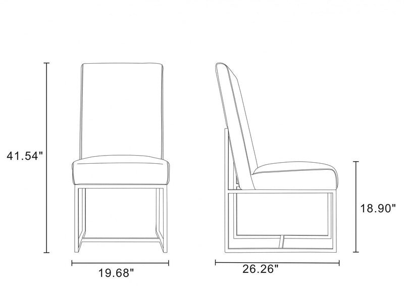 Element Modern 8-Piece Dining Chair Set in Gray