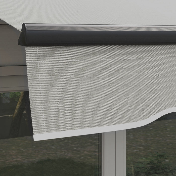Outsunny 10' X 8' Patio Retractable Awning Sunshade Shelter, Light Grey