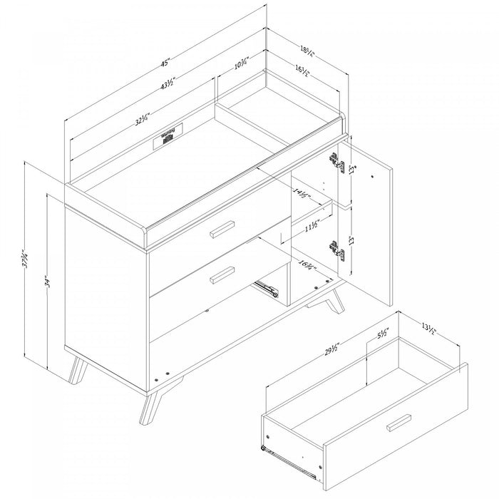 Milos 3-drawer Changing Table With Removable Changing Tray - Pure White 
