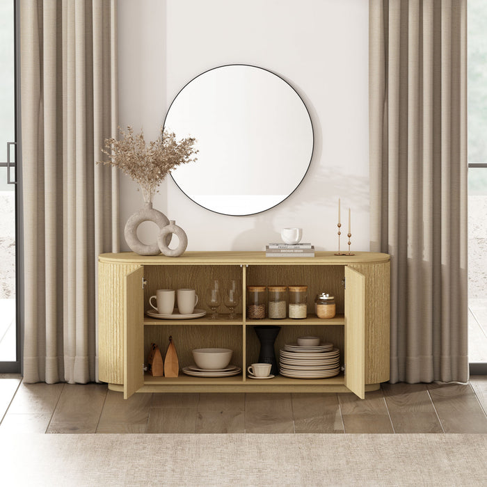 Olivia Manhattan Modern 60\" Sideboard in Natural Oak