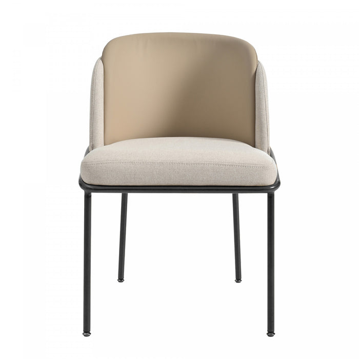 Olivia Set of 6 Modern Dining Chair with Slanted Legs and Adjustable Feet,Beige
