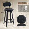HOMCOM Bar Stools Set of 2, Swivel Counter Height Barstools Black