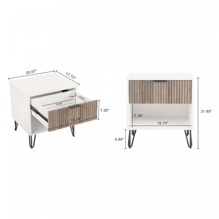 Dumbo Modern 2-Piece Dresser Set in Rustic Gray and White