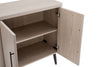 Jodie Mid-Century Modern 31" Fluted Accent Cabinet in Whitewashed Oak | Jodie – Cabinet d’appoint cannele style milieu du siecle de 31" en chene blanchi