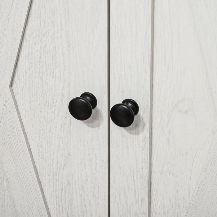 HOMCOM Farmhouse Storage Cabinet, Sideboard with Drawer and Doors, White