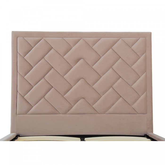 Crosby Modern Upholstered Velvet Full Bed in Nude