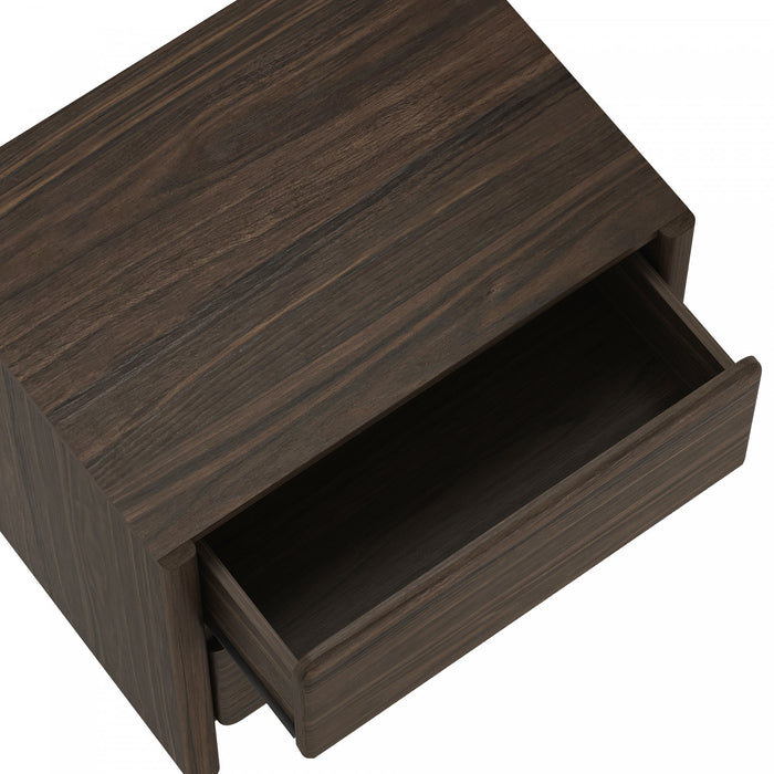 Linda Modern 24\" Nightstand in Walnut Brown (2-Drawer) - Set of 2