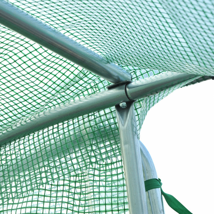 Outsunny 20' X 10' X 7' Tunnel Greenhouse Outdoor Walk-in Hot House With 2 Hinged Doors, Reinforced Steel Frame, Pe Cover, Green