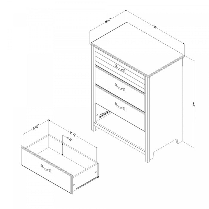 Ulysses 4-Drawer Chest Dresser Fall Oak - South Shore